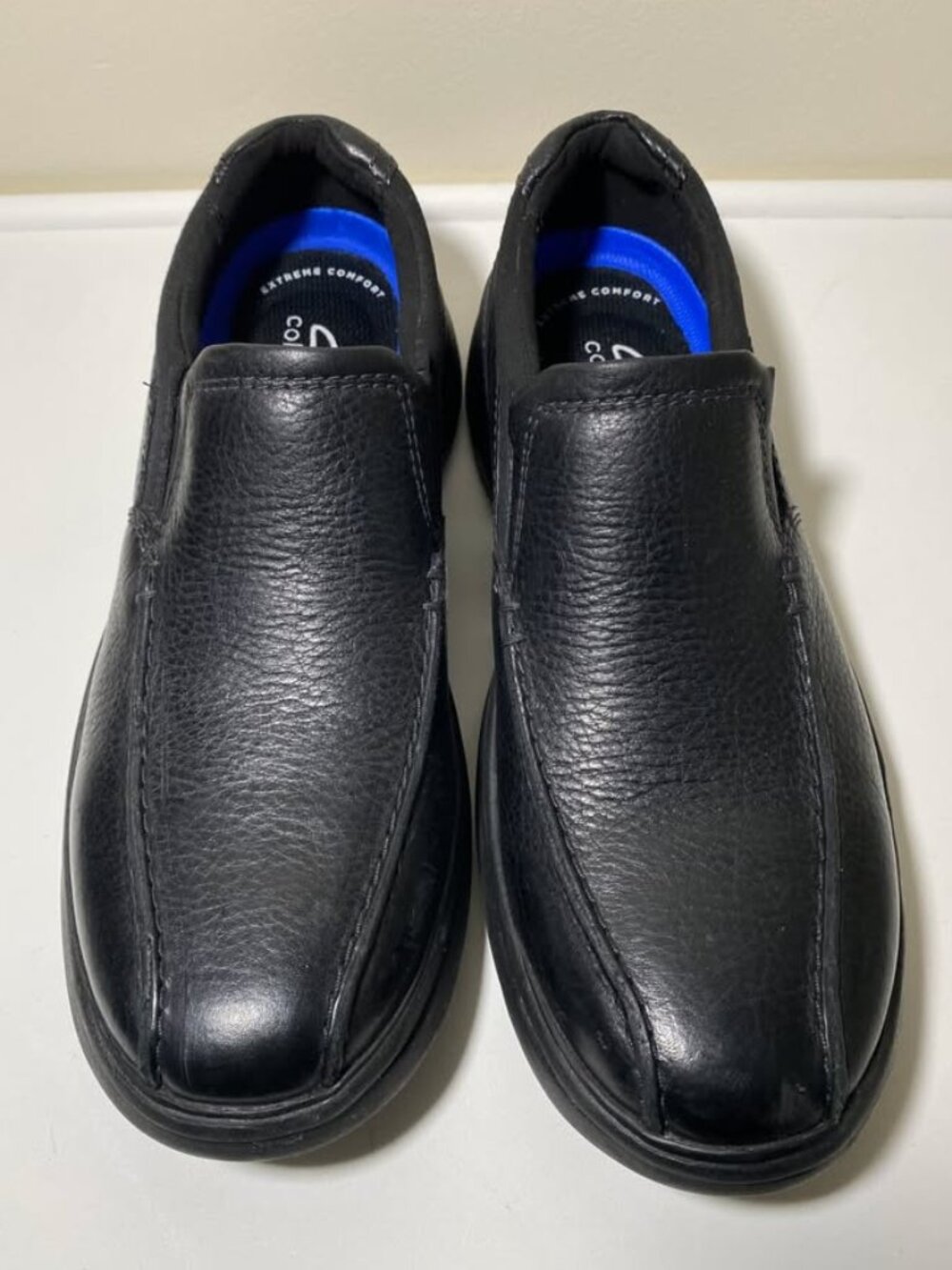 Clarks Men's Bradley Free Black Leather Slip-on Loafers - Size 7.5